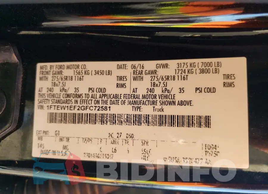 1FTEW1EF2GFC72581 Photo# 12
