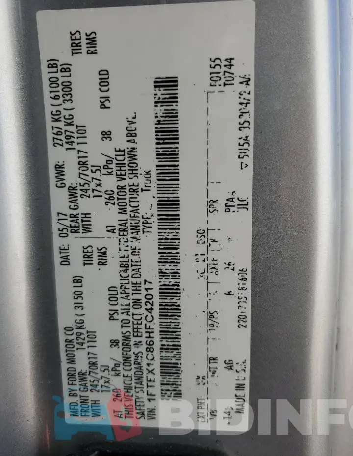 1FTEX1C86HFC42017 Photo# 12
