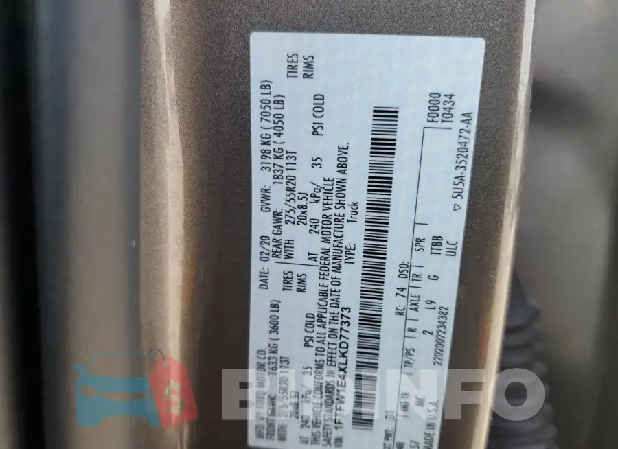 1FTFW1E4XLKD77373 Photo# 12