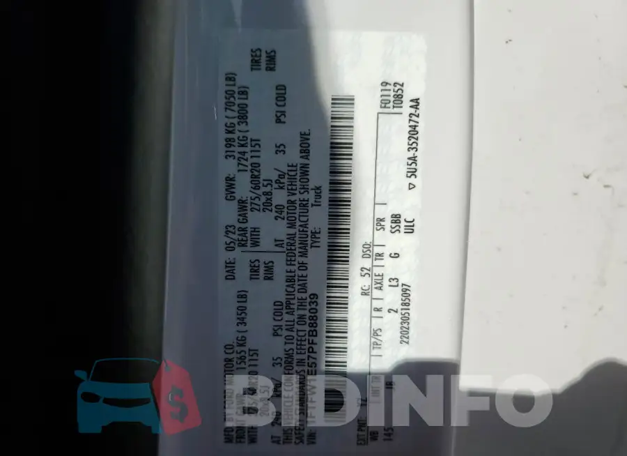 1FTFW1E57PFB88039 Photo# 13