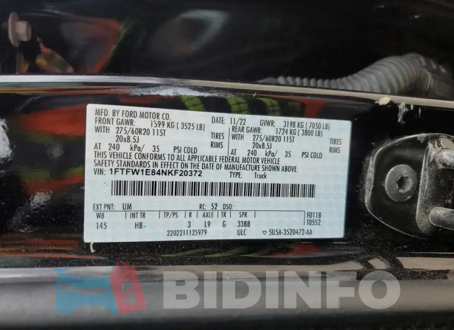 1FTFW1E84NKF20372 Photo# 12