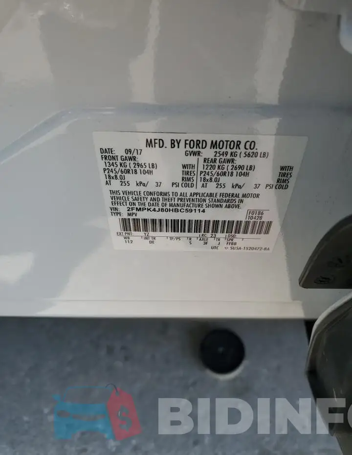 2FMPK4J80HBC59114 Photo# 13