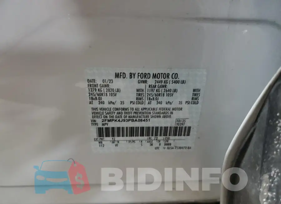 2FMPK4J93PBA08451 Photo# 12