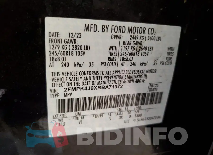 2FMPK4J9XRBA71372 Photo# 14