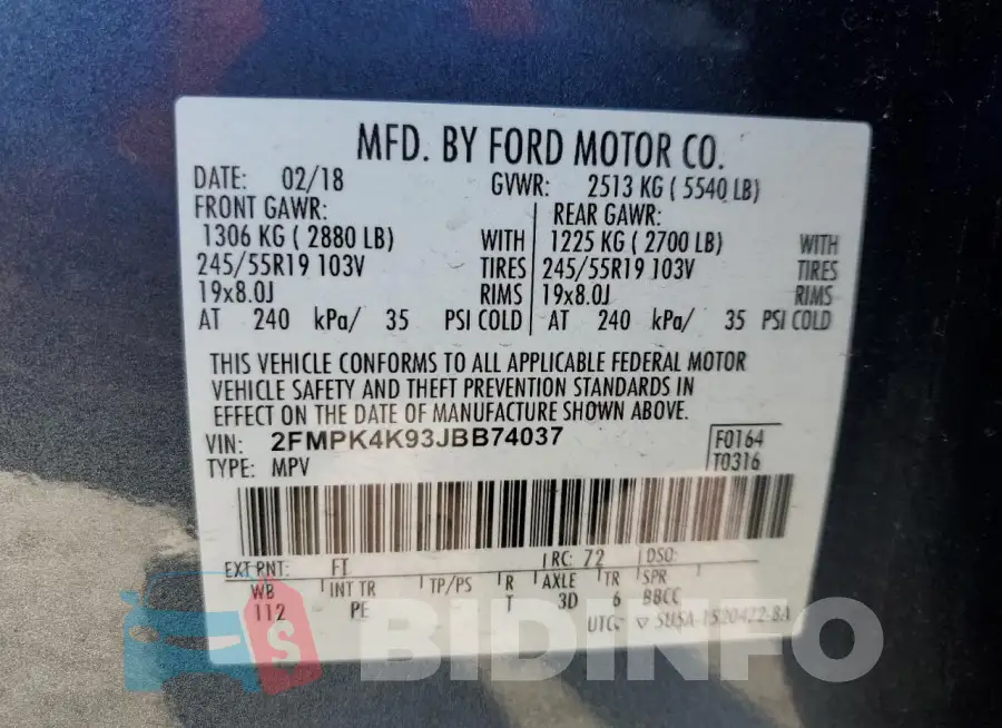2FMPK4K93JBB74037 Photo# 13