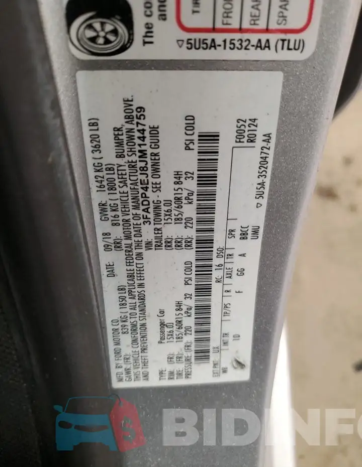 3FADP4EJ8JM144759 Photo# 13