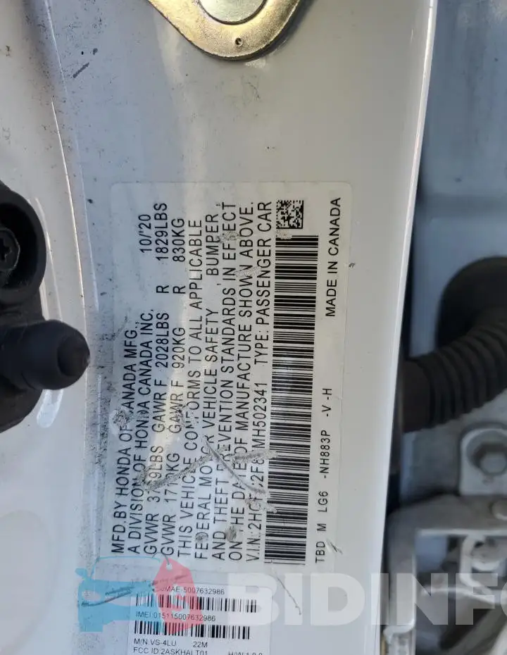 2HGFC2F87MH502341 Photo# 12
