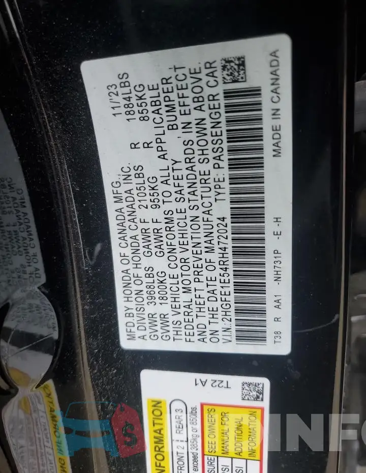 2HGFE1E54RH472024 Photo# 12