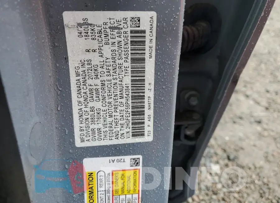 2HGFE2F56PH543841 Photo# 12