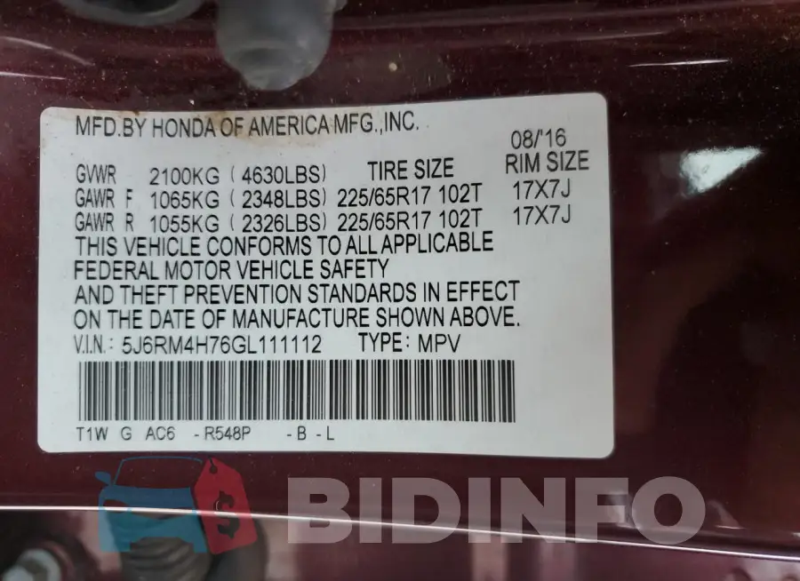 5J6RM4H76GL111112 Photo# 13