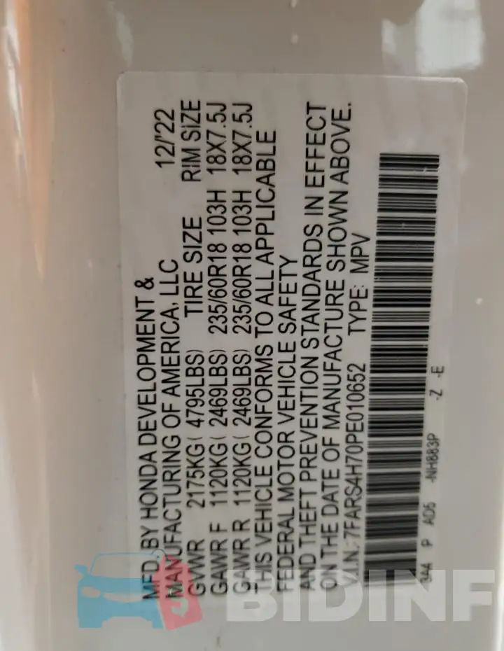 7FARS4H70PE010652 Photo# 13