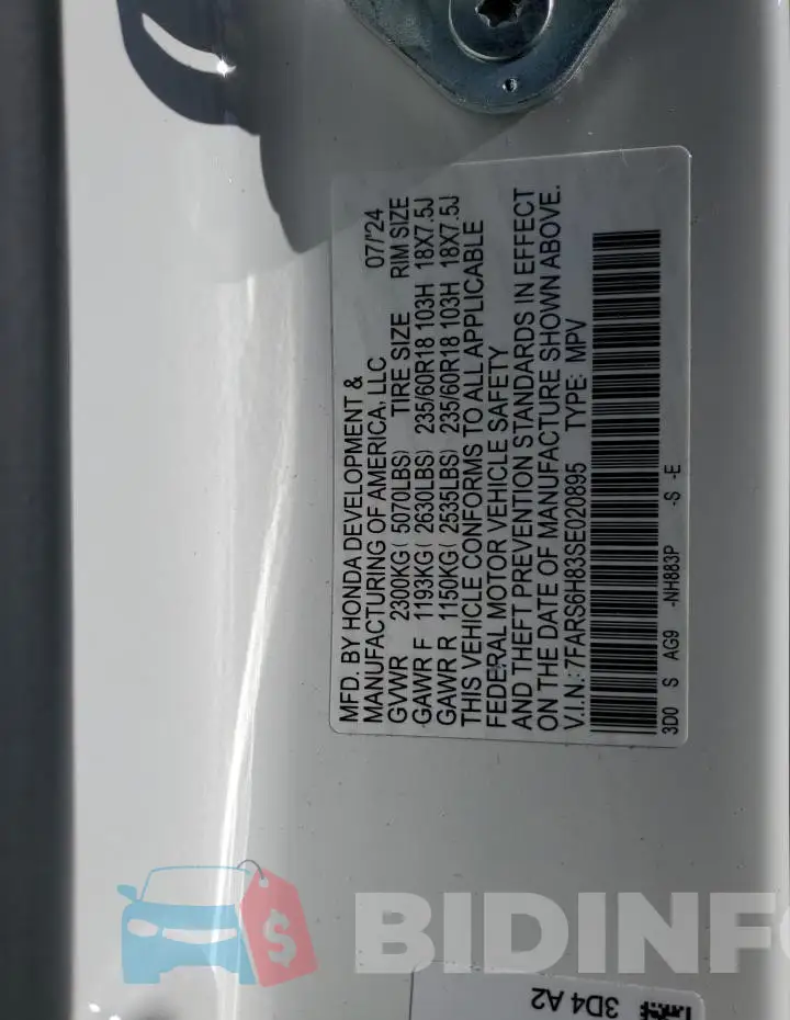 7FARS6H83SE020895 Photo# 14