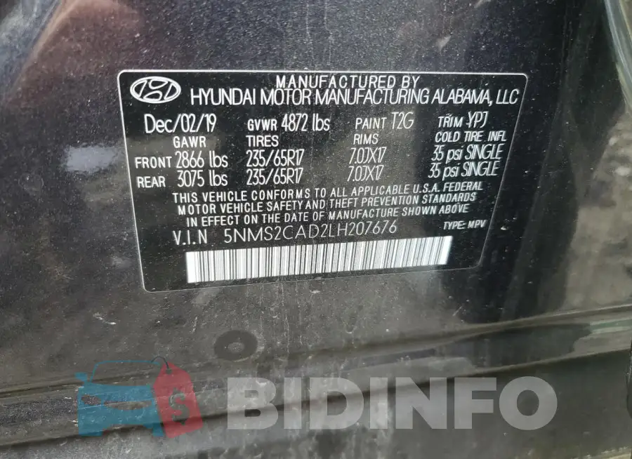 5NMS2CAD2LH207676 Photo# 13