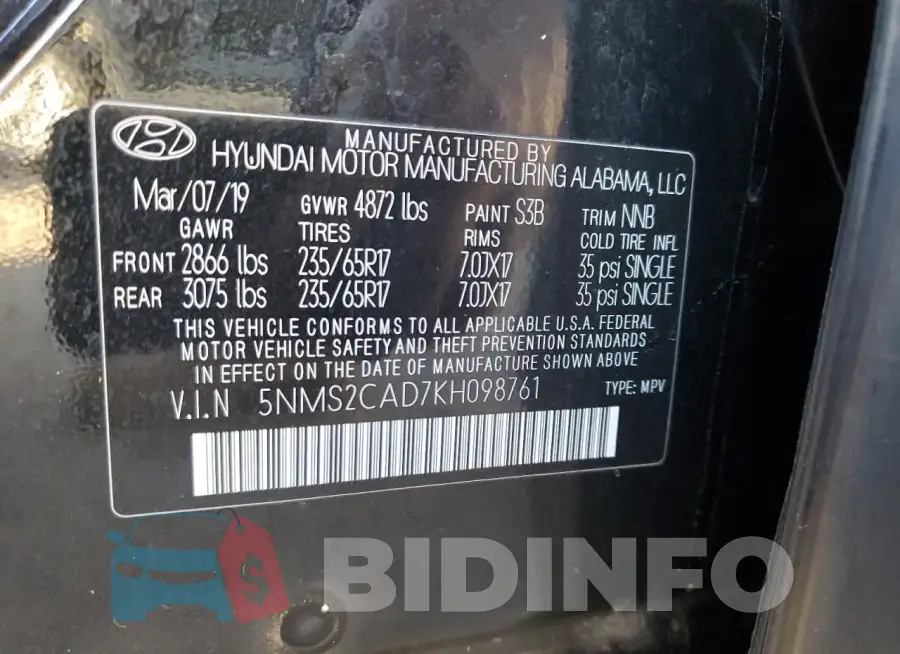 5NMS2CAD7KH098761 Photo# 14