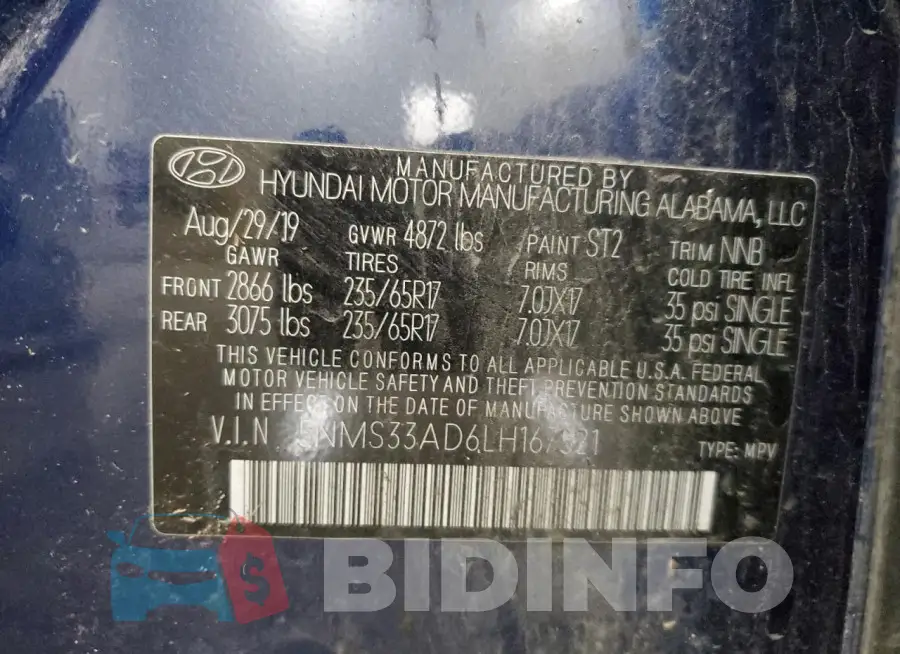 5NMS33AD6LH167521 Photo# 14