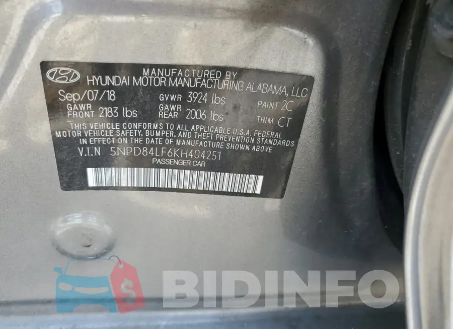 5NPD84LF6KH404251 Photo# 12