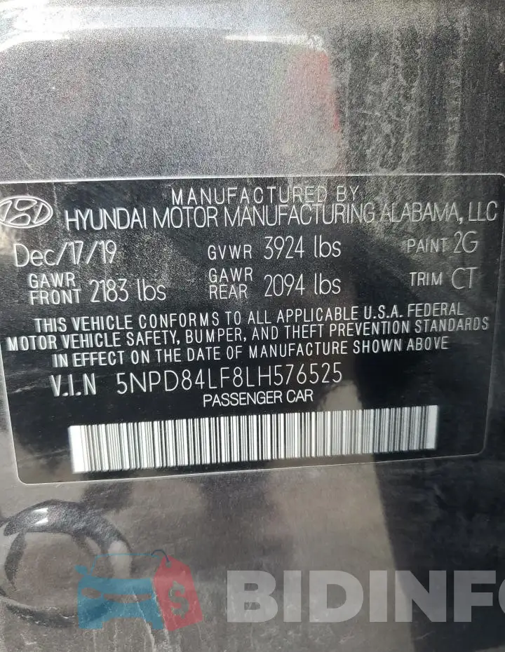 5NPD84LF8LH576525 Photo# 12
