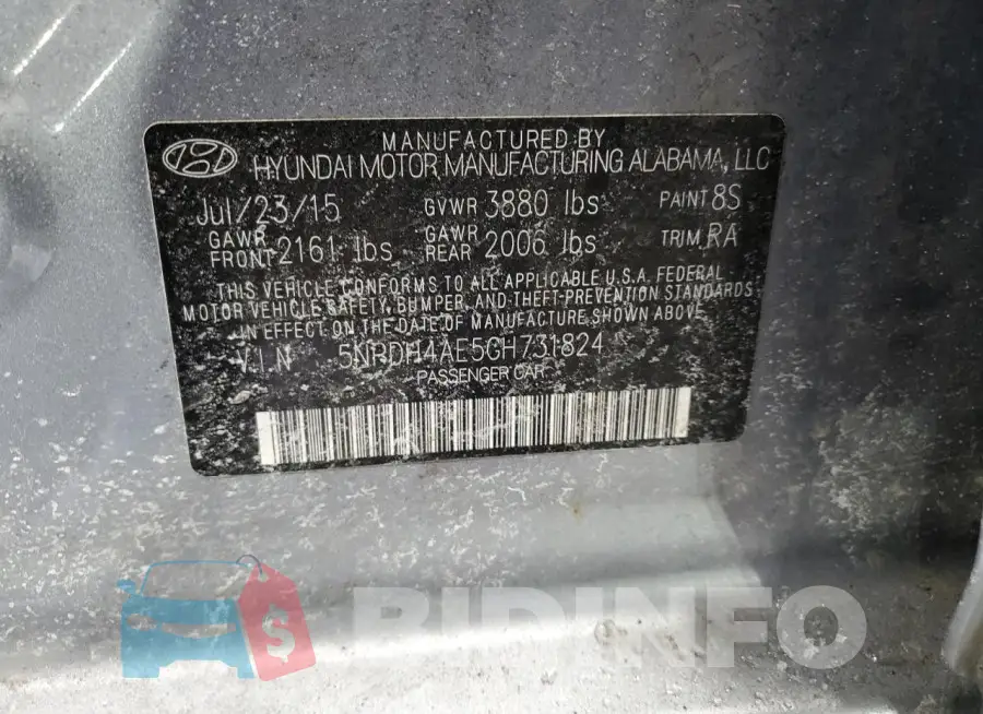 5NPDH4AE5GH731824 Photo# 12