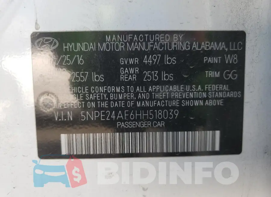 5NPE24AF6HH518039 Photo# 12