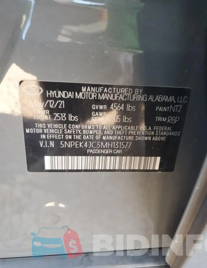 5NPEK4JC5MH131577 Photo# 12