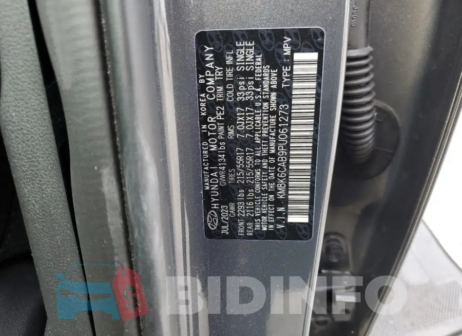 KM8K6CAB9PU061273 Photo# 13