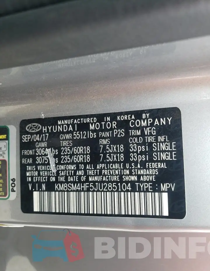 KM8SM4HF5JU285104 Photo# 13