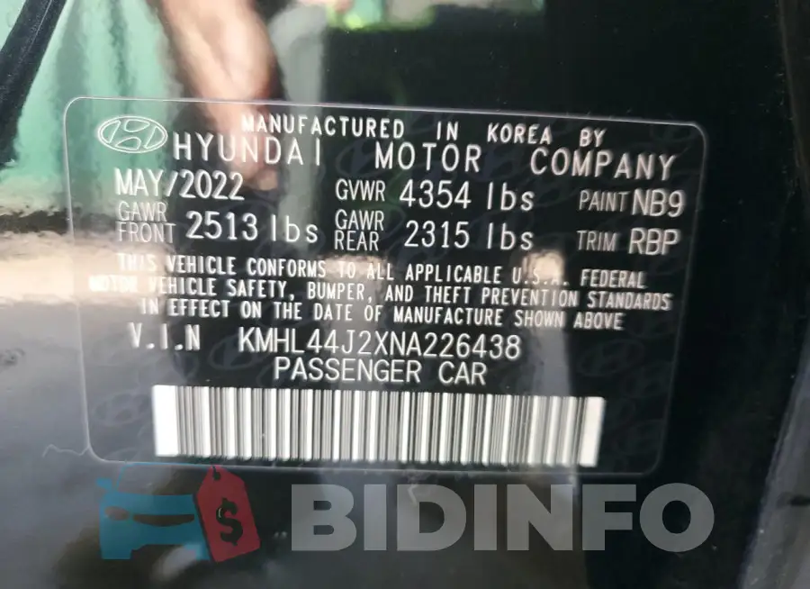 KMHL44J2XNA226438 Photo# 12