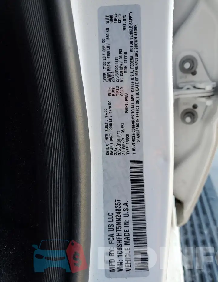 1C6SRFHT5NN248357 Photo# 12