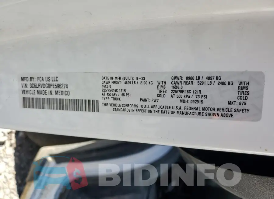 3C6LRVDG0PE596274 Photo# 13
