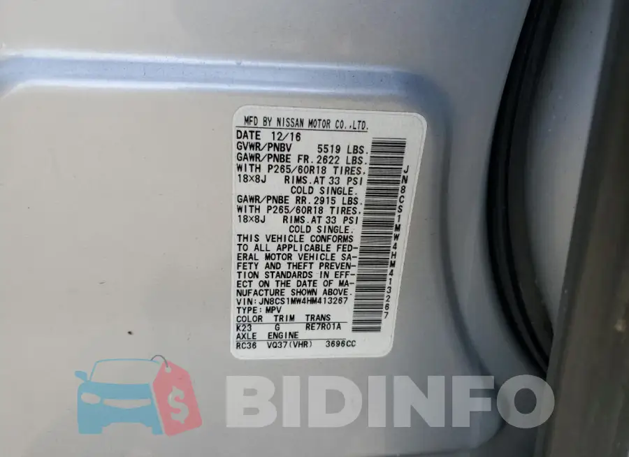 JN8CS1MW4HM413267 Photo# 13