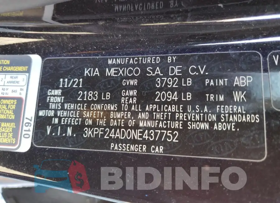3KPF24AD0NE437752 Photo# 12
