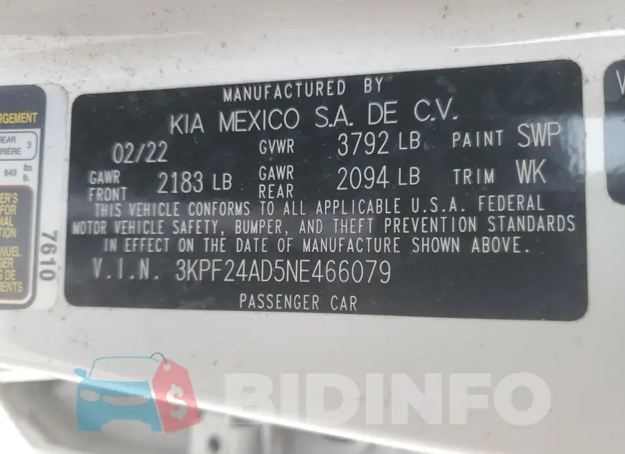 3KPF24AD5NE466079 Photo# 12