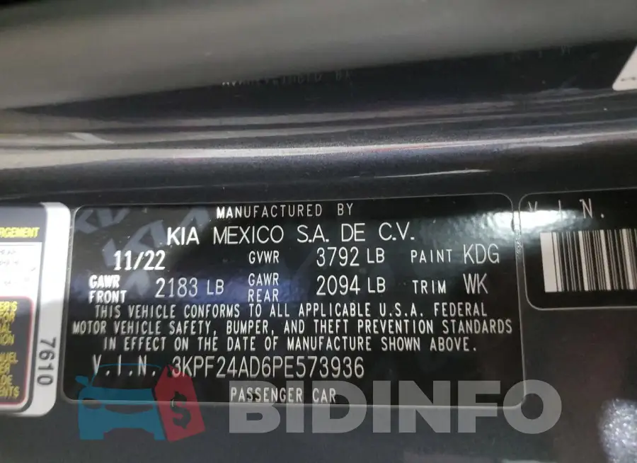 3KPF24AD6PE573936 Photo# 13