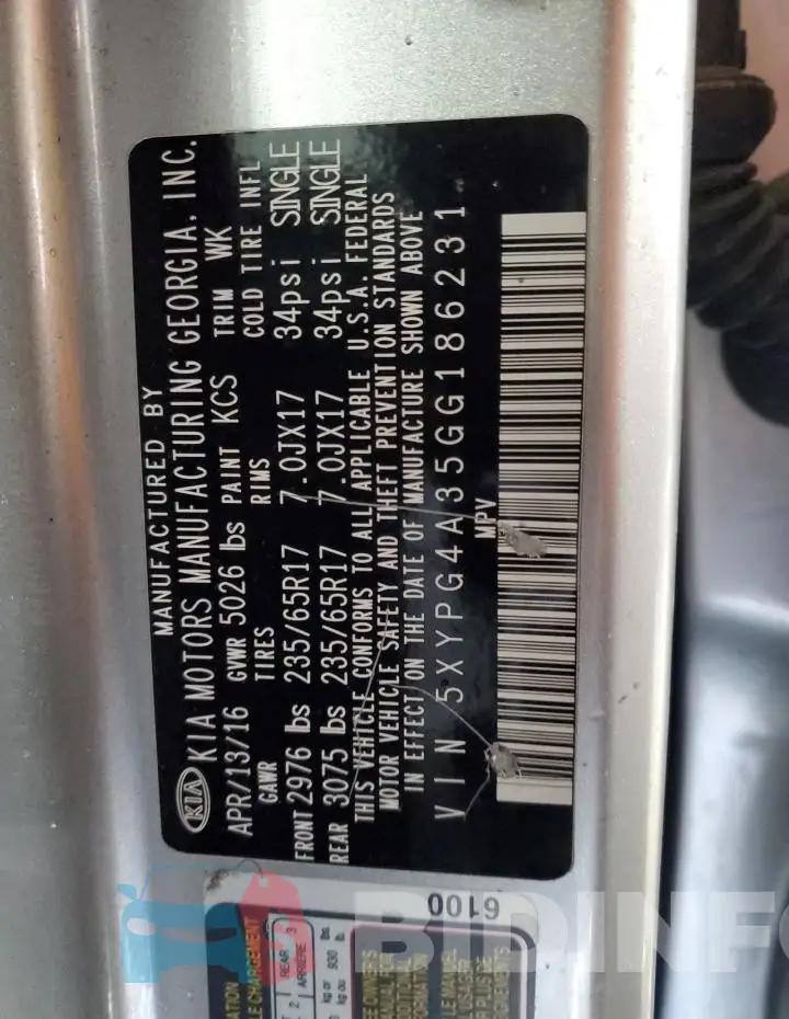 5XYPG4A35GG186231 Photo# 14