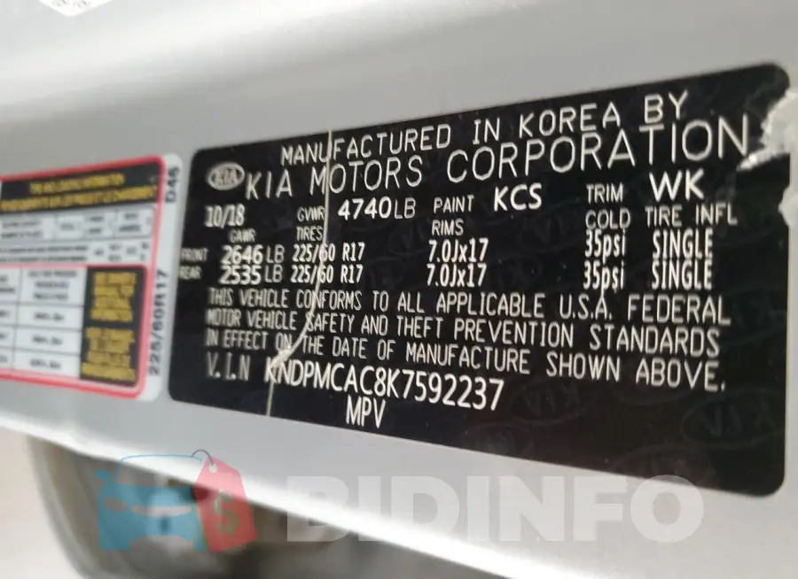 KNDPMCAC8K7592237 Photo# 12