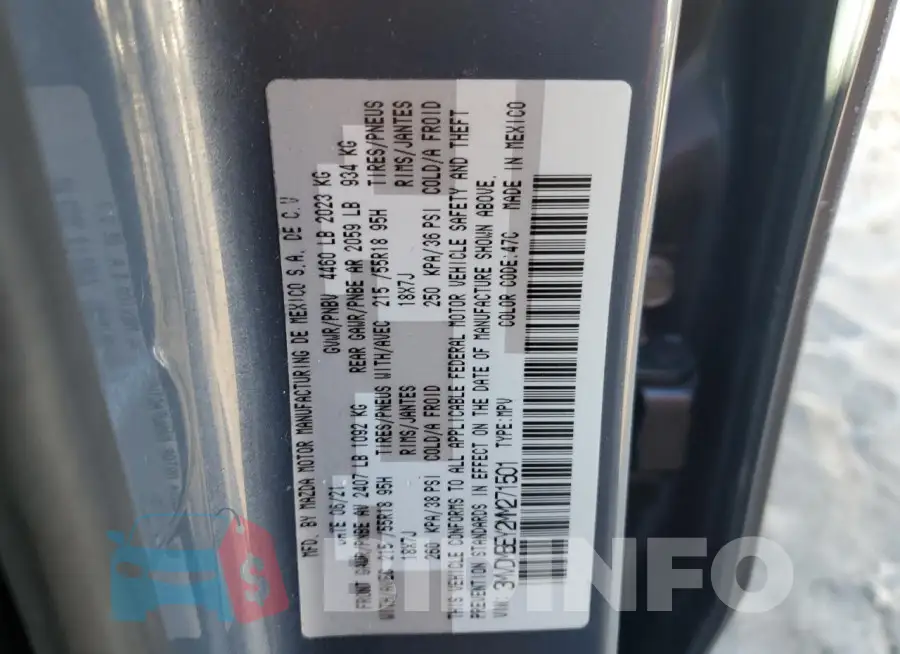 3MVDMBEY2MM271501 Photo# 13
