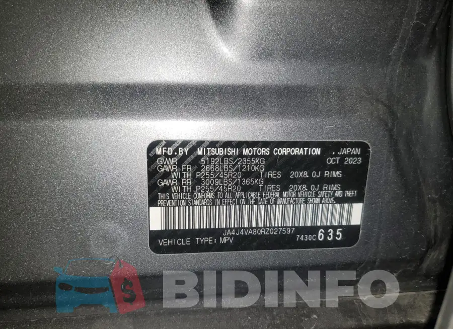 JA4J4VA80RZ027597 Photo# 13