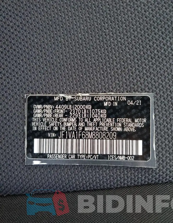 JF1VA1F68M8808209 Photo# 12