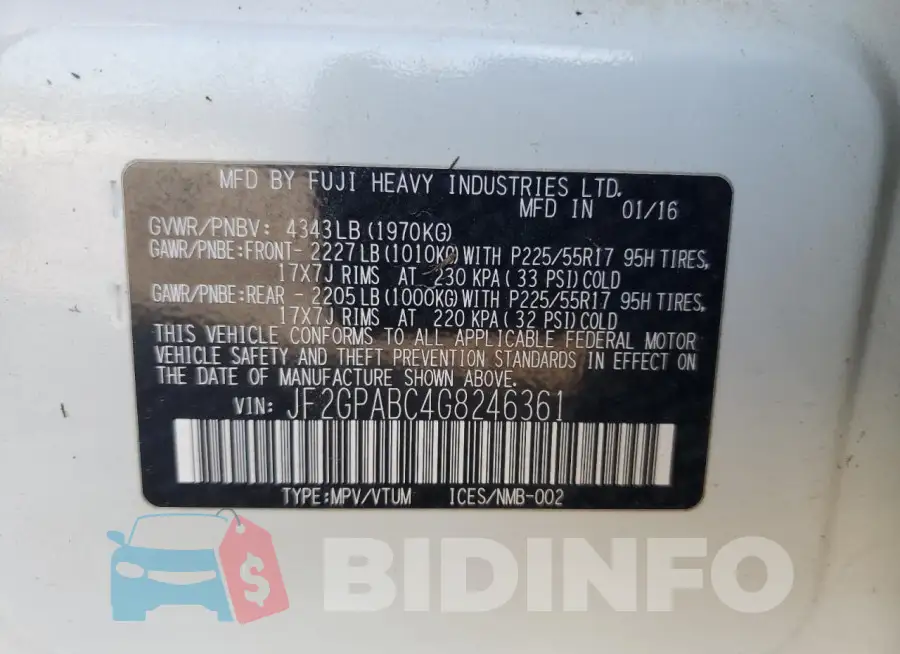 JF2GPABC4G8246361 Photo# 13
