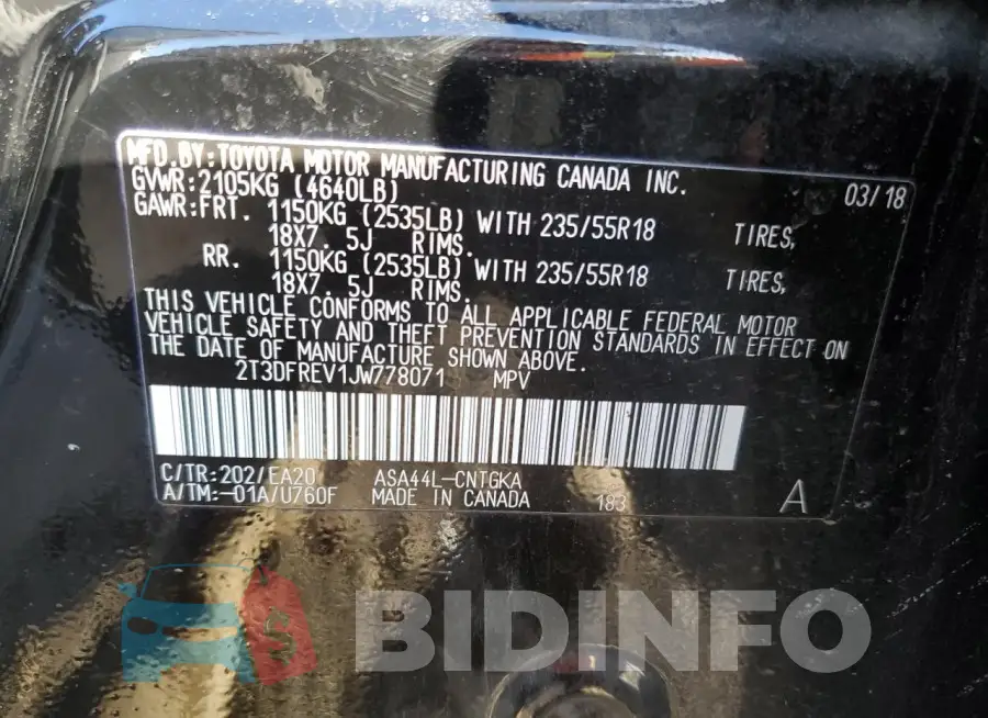 2T3DFREV1JW778071 Photo# 13