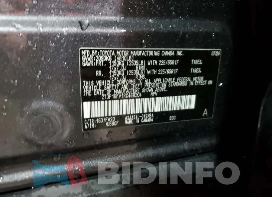 2T3P1RFV1RC468204 Photo# 13