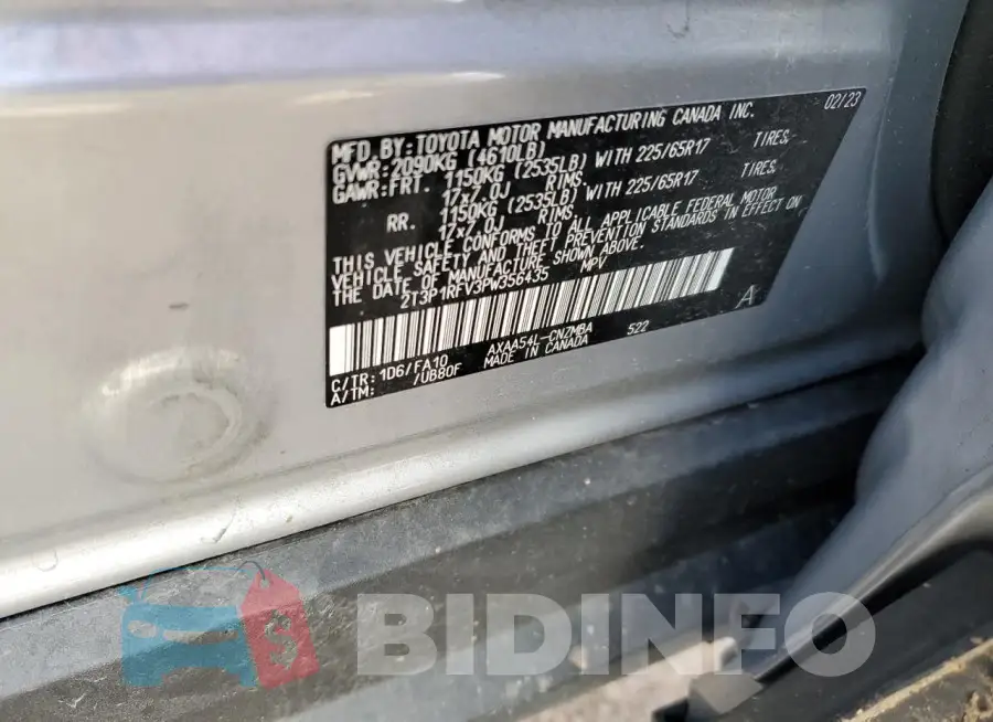 2T3P1RFV3PW356435 Photo# 13