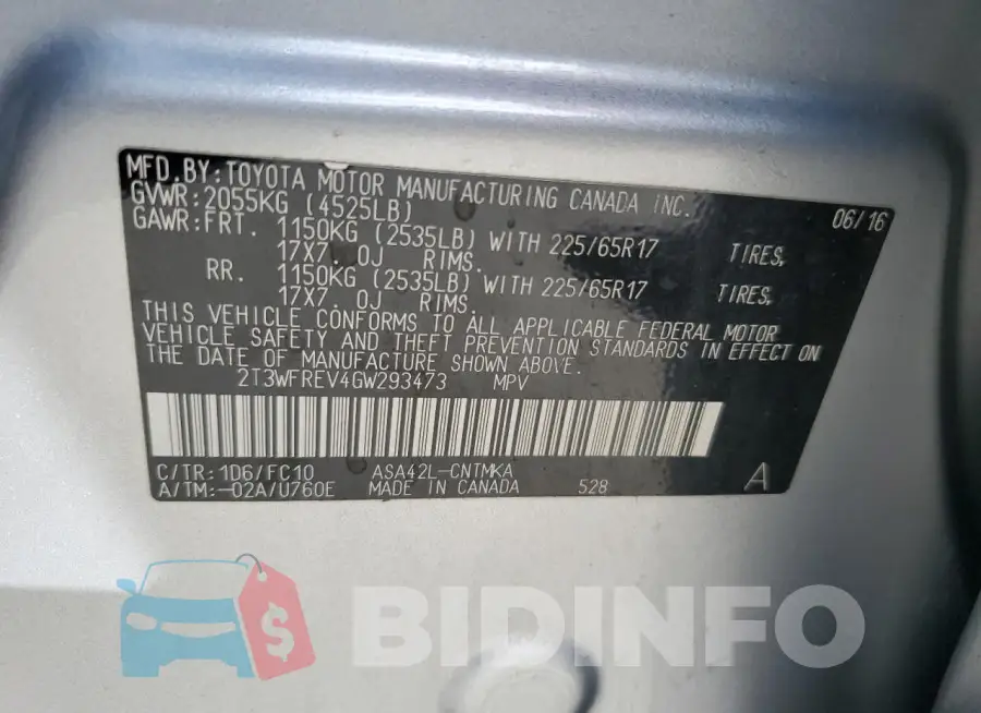 2T3WFREV4GW293473 Photo# 13