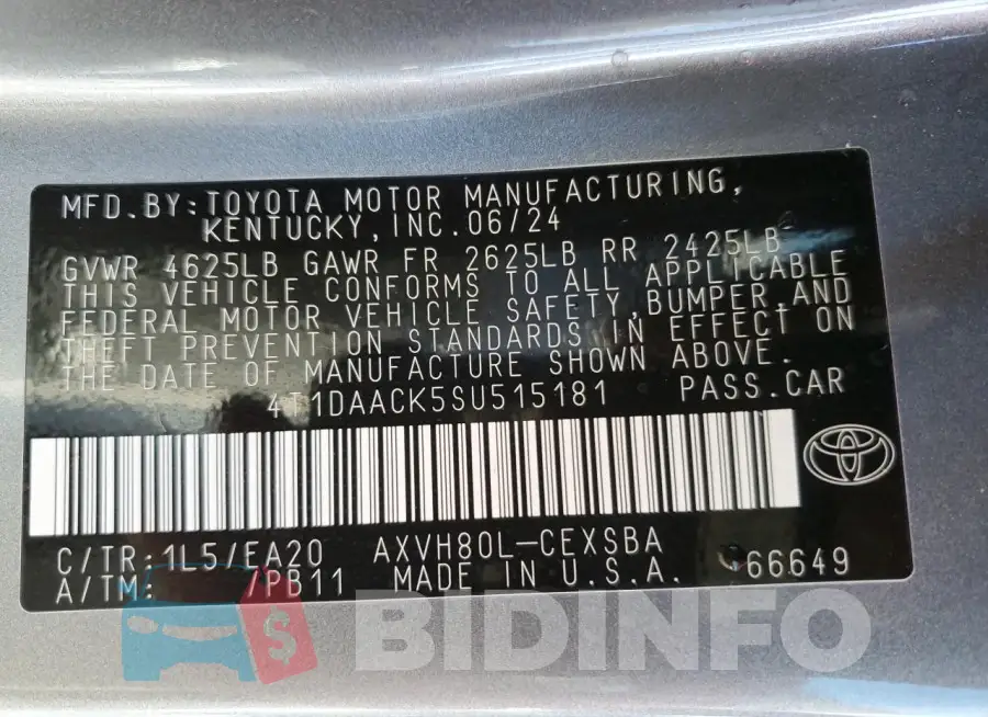 4T1DAACK5SU515181 Photo# 12
