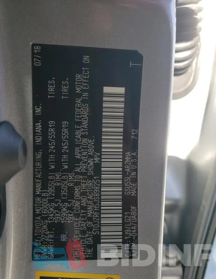 5TDJZRFH5JS898251 Photo# 13