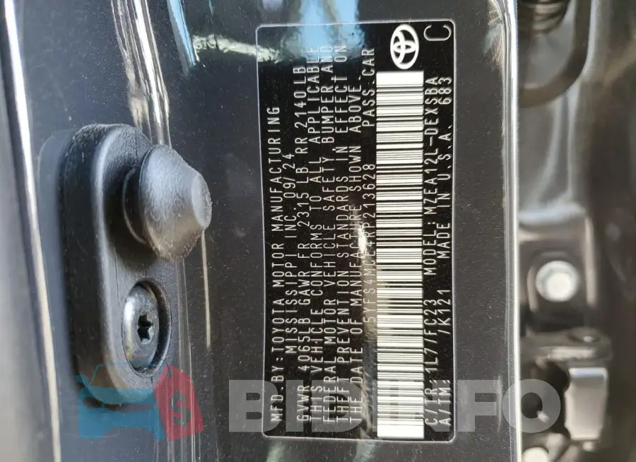 5YFS4MCE4RP213628 Photo# 12