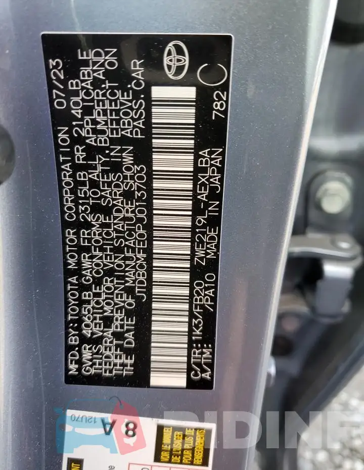 JTDBCMFE0PJ013703 Photo# 13