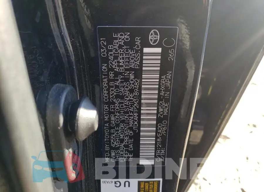 JTDKAMFP2M3189482 Photo# 12