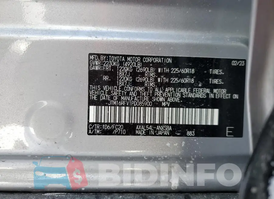 JTM16RFV1PD085900 Photo# 14