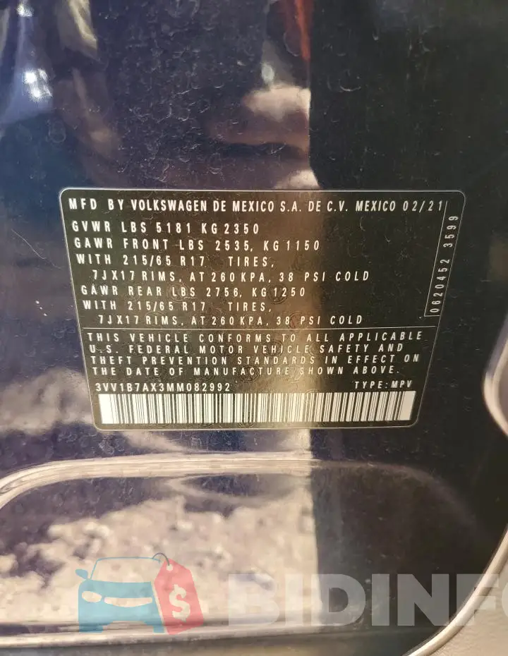 3VV1B7AX3MM082992 Photo# 12